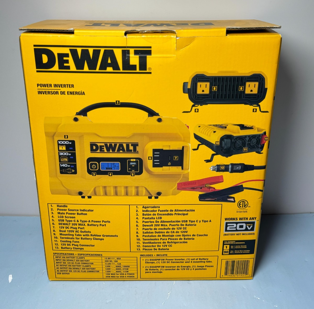 DeWalt DXAEPIP3W 1000W Jobsite Power Inverter Brand New (Battery Not Included) #2