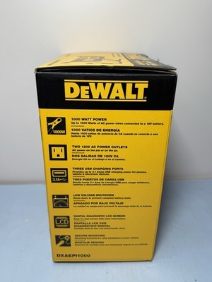 DEWALT 1000W DXAEPI1000Portable Car Power Inverter with Triple USB Ports -New #4