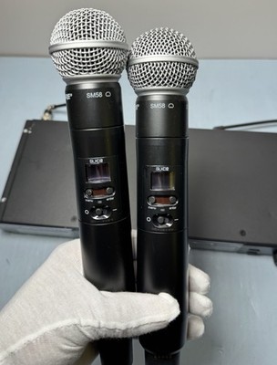 Shure SLXD4D G58 Dual Channel Wireless Receiver w/ 2x SLXD2/SM58 Mics+Power cord #7