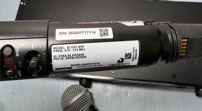Shure SLXD4D G58 Dual Channel Wireless Receiver w/ 2x SLXD2/SM58 Mics+Power cord #9