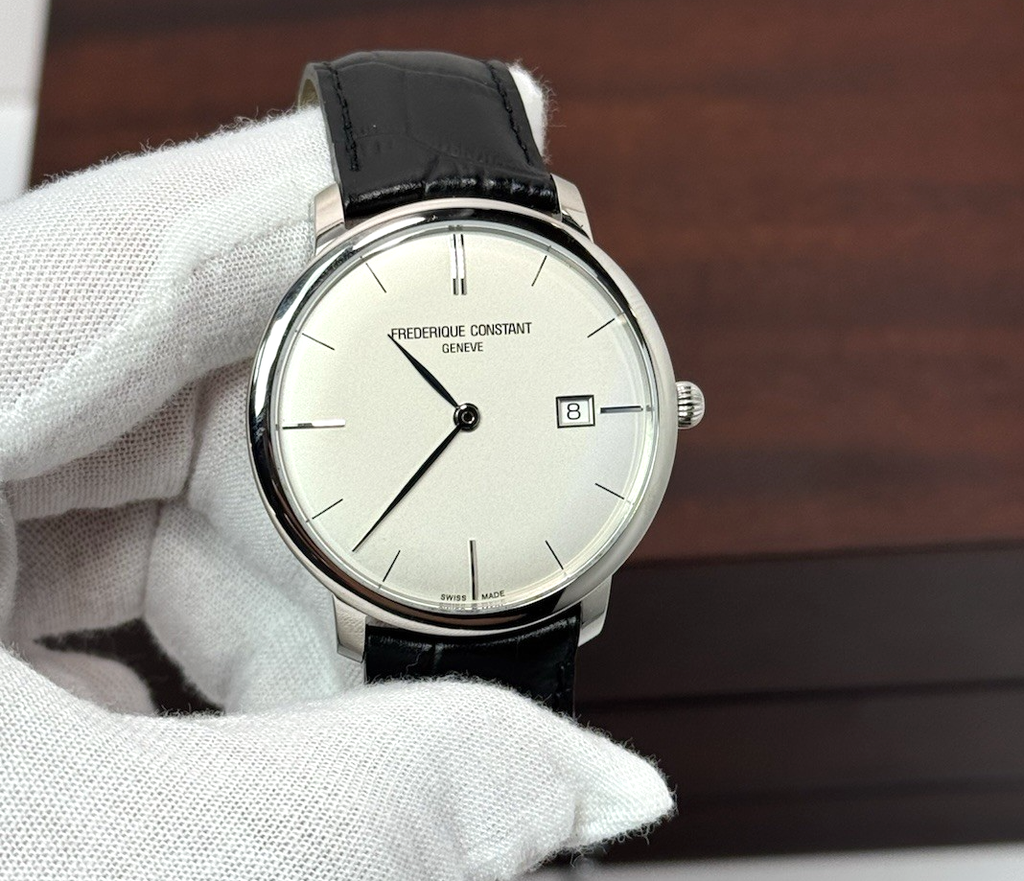Frederique Constant Slimline Automatic FC-306S4S6 Mens Silver Dial Black Leather #3