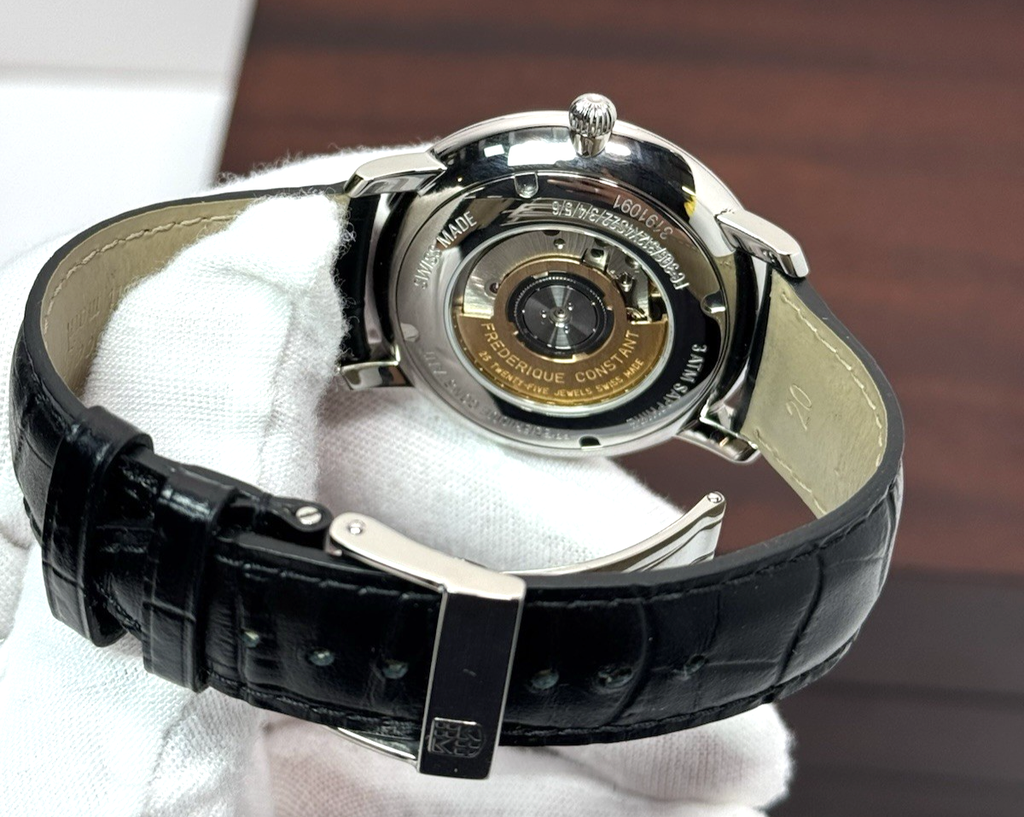 Frederique Constant Slimline Automatic FC-306S4S6 Mens Silver Dial Black Leather #5