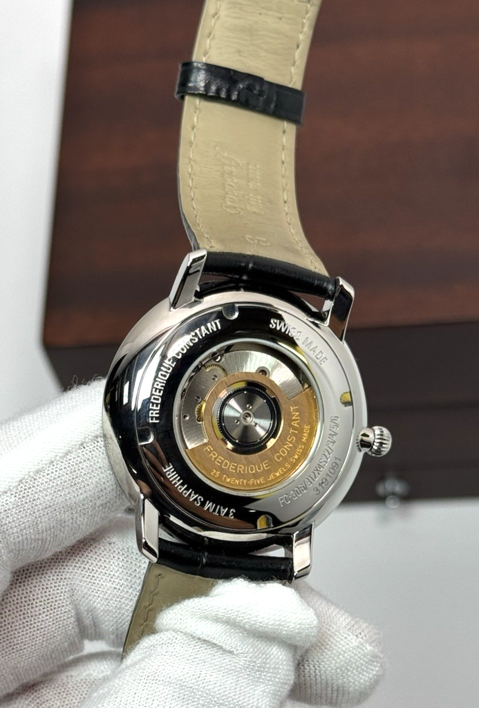 Frederique Constant Slimline Automatic FC-306S4S6 Mens Silver Dial Black Leather #8