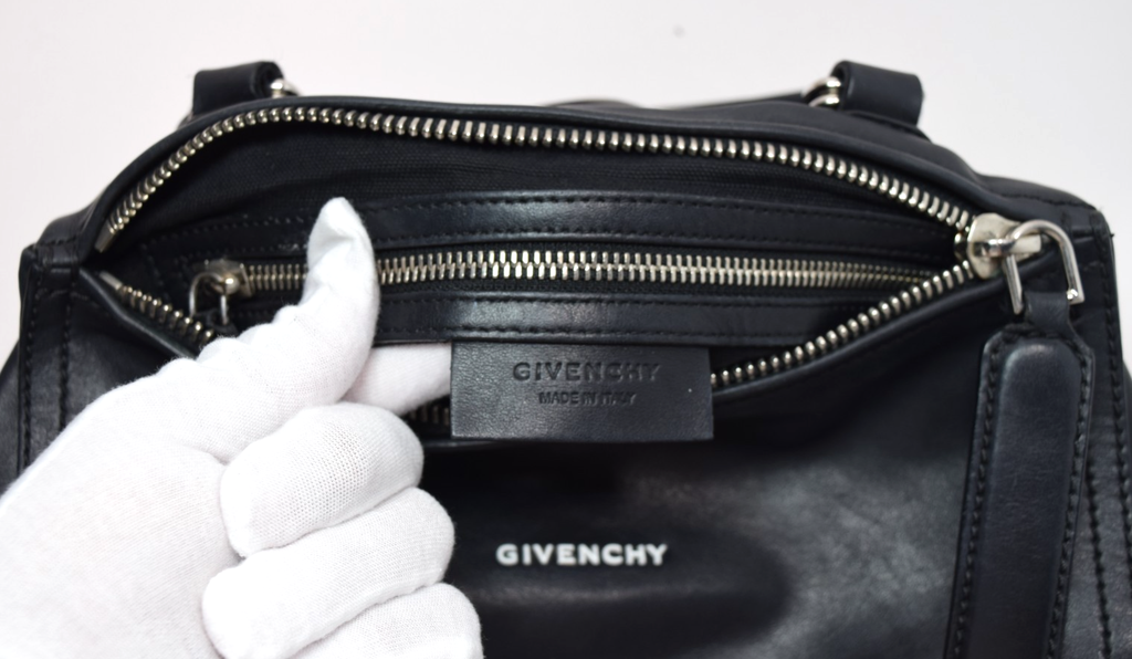 Givenchy Pandora Medium Black Leather Satchel Bag with Logo Strap – Pre-Owned #11