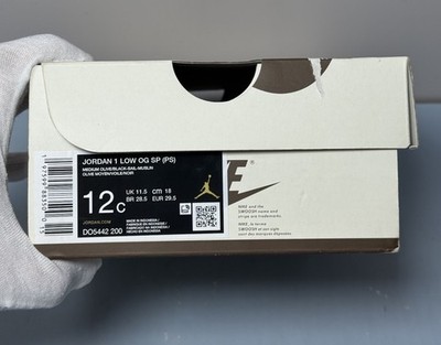 Jordan 1 Retro Low OG SP (PS) D05442-200 Travis Scott Medium Olive US Size 12C #8
