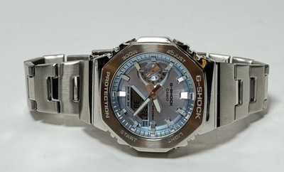 Casio G Shock GM2110D-2A metal G-Steel Men watch blue dial 49MM -Excellent #2