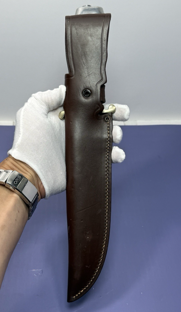Linder 440 Bowie Knife Fixed Blade Solingen Germany Inox Rostfrei Stag + Sheath #8