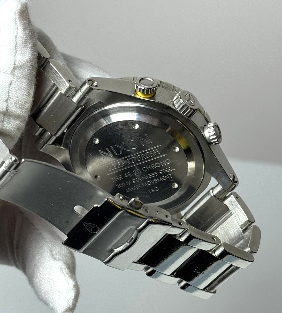 NIXON THE48-20 Chrono 200m Quartz Men's Watch Black Dial Analog From Japan-48MM #4