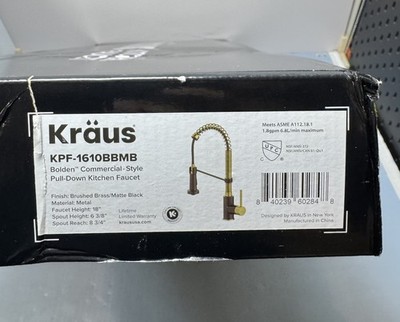 KRAUS KPF-1610BBMB Bolden Kitchen Faucet Brushed Brass/Matte Black-New #2