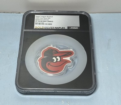 2025 Niue 3 oz Silver $5 MLB Baltimore Orioles Team Logo NGC Graded PF70 #2