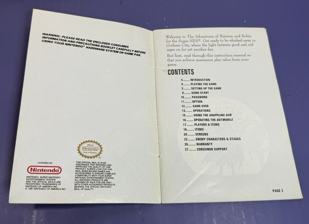 Adventures of Batman & Robin (SNES) Super Nintendo CIB Complete Box #10