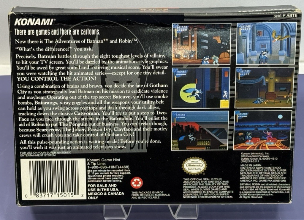 Adventures of Batman & Robin (SNES) Super Nintendo CIB Complete Box #12