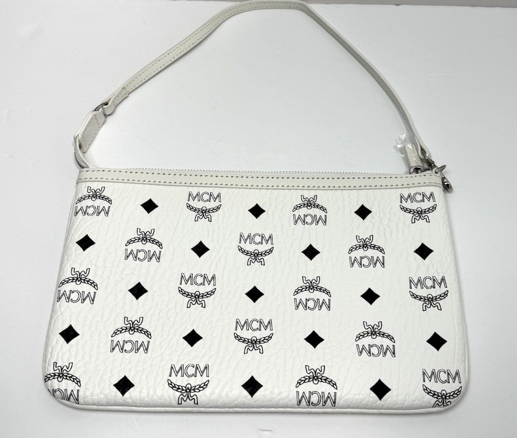 MCM  Visetos Chevron Medium Colorblock Anya Zip Top Shopper Tote+Zip Pouch-New #7