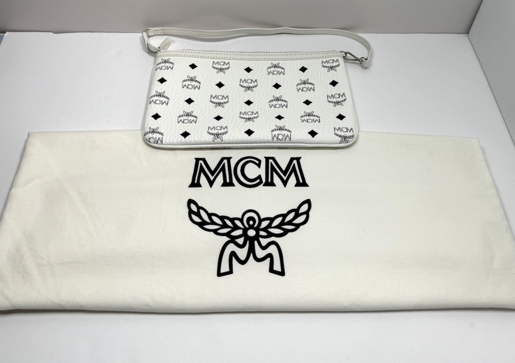 MCM  Visetos Chevron Medium Colorblock Anya Zip Top Shopper Tote+Zip Pouch-New #9