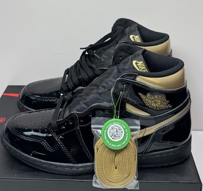 Nike Air Jordan 1 Retro High Black Metallic Gold 555088-032 US Men's Size 10-New #2