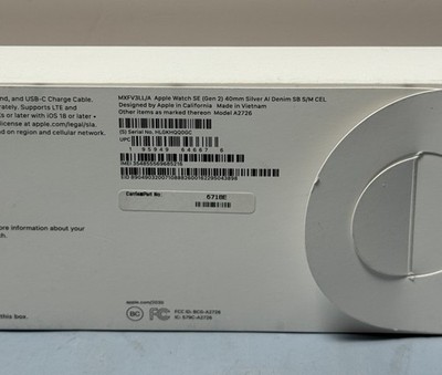 Apple Watch SE 2nd Gen Silver GPS+Cell 40mm Aluminum Case w Denim Sport Band S/M #2