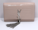 Saint Laurent Classic Monogram Tassel Crossbody Bag Crocodile Embossed Pink used