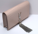 Saint Laurent Classic Monogram Tassel Crossbody Bag Crocodile Embossed Pink in Boston, MA