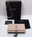 Saint Laurent Classic Monogram Tassel Crossbody Bag Crocodile Embossed Pink at best price