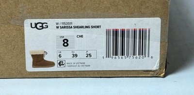 UGG Sarissa Shearling Short Boot Women's 1153511-CHE Chestnut US 8, EU 39 -New #6
