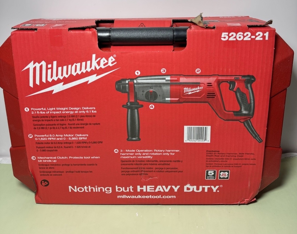 Milwaukee 1" Corded SDS-Plus Rotary Hammer Kit 5262-21 - BRAND NEW SEALED #1