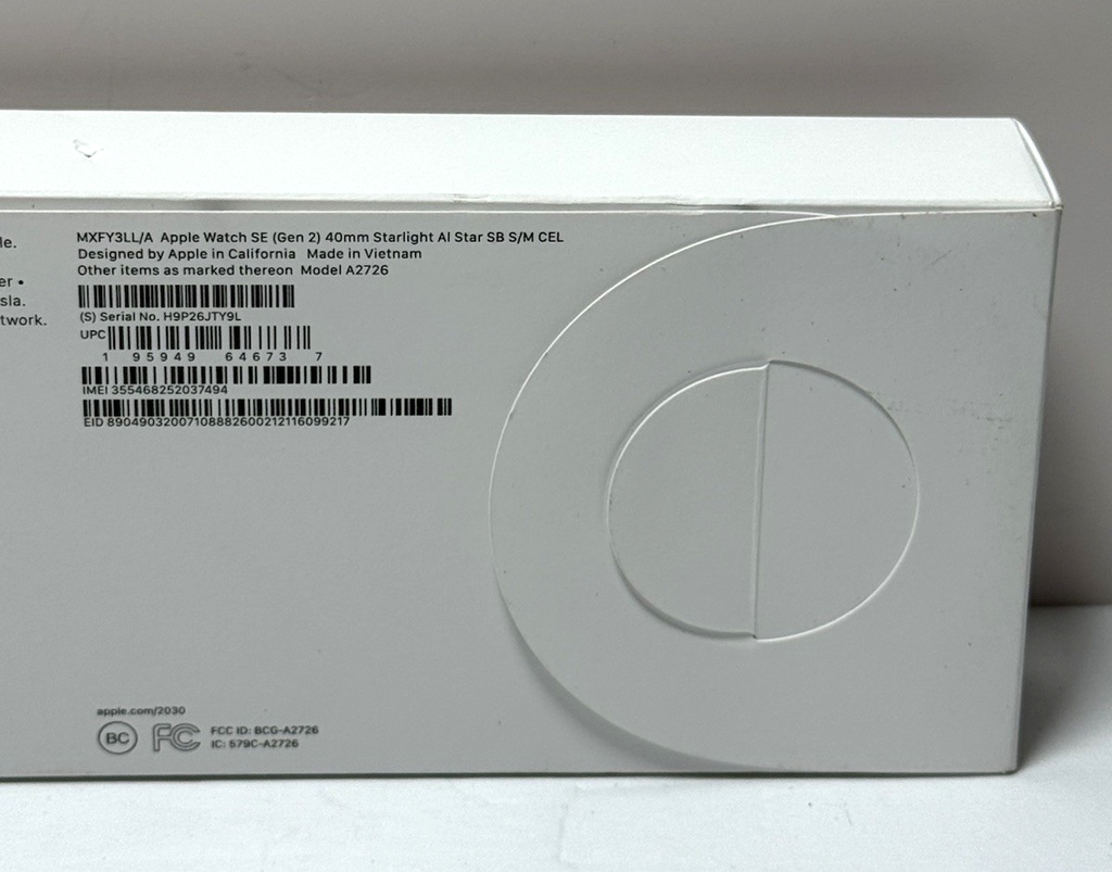 Apple Watch SE 2nd Gen A2726 GPS + LTE 40mm Starlight AL S/M -New Sealed #2