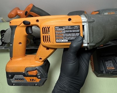 Ridgid 18V Tool Lot Circular Saw, Recip Saw, Sander, Charger, 2x4.0Ah Batt #2