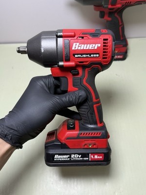 Bauer 20V Brushless Tool Lot 3/8" & 1/2" Impact Wrench, Grinder, 2 Batts/Charger #2