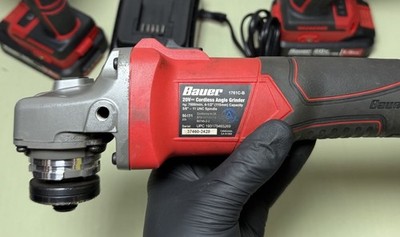 Bauer 20V Brushless Tool Lot 3/8" & 1/2" Impact Wrench, Grinder, 2 Batts/Charger #7