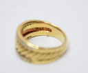 David Yurman 18K Yellow Gold Diamond Cable Cigar Band Ring Size 7 Vintage buy