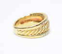 David Yurman 18K Yellow Gold Diamond Cable Cigar Band Ring Size 7 Vintage cost