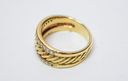 David Yurman 18K Yellow Gold Diamond Cable Cigar Band Ring Size 7 Vintage with delivery