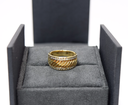 David Yurman 18K Yellow Gold Diamond Cable Cigar Band Ring Size 7 Vintage in Boston, MA