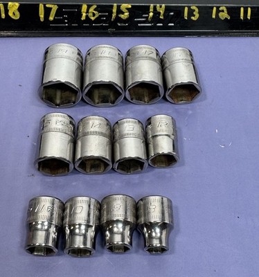 SNAP-ON FSM81-FSM191 8-19mm metric 12 Piece 3/8" drive 6-point socket w/ Tray #1