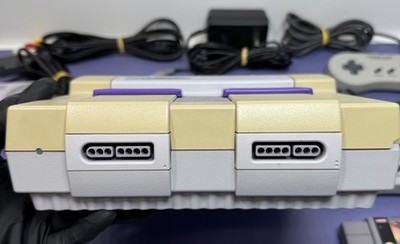 Super Nintendo NES SNS-001 Control Deck Console with controlers and games #2
