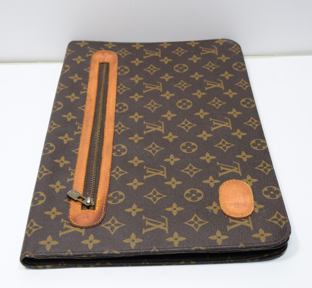 Louis Vuitton Monogram Briefcase Document Folding Portfolio Clutch Envelope #2
