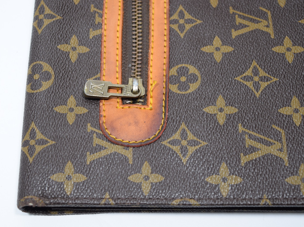 Louis Vuitton Monogram Briefcase Document Folding Portfolio Clutch Envelope #3