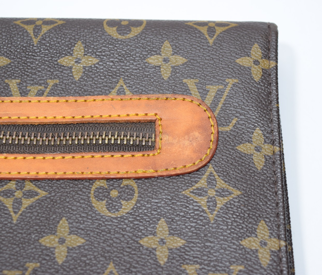 Louis Vuitton Monogram Briefcase Document Folding Portfolio Clutch Envelope #4