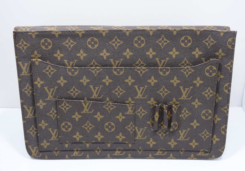 Louis Vuitton Monogram Briefcase Document Folding Portfolio Clutch Envelope #6