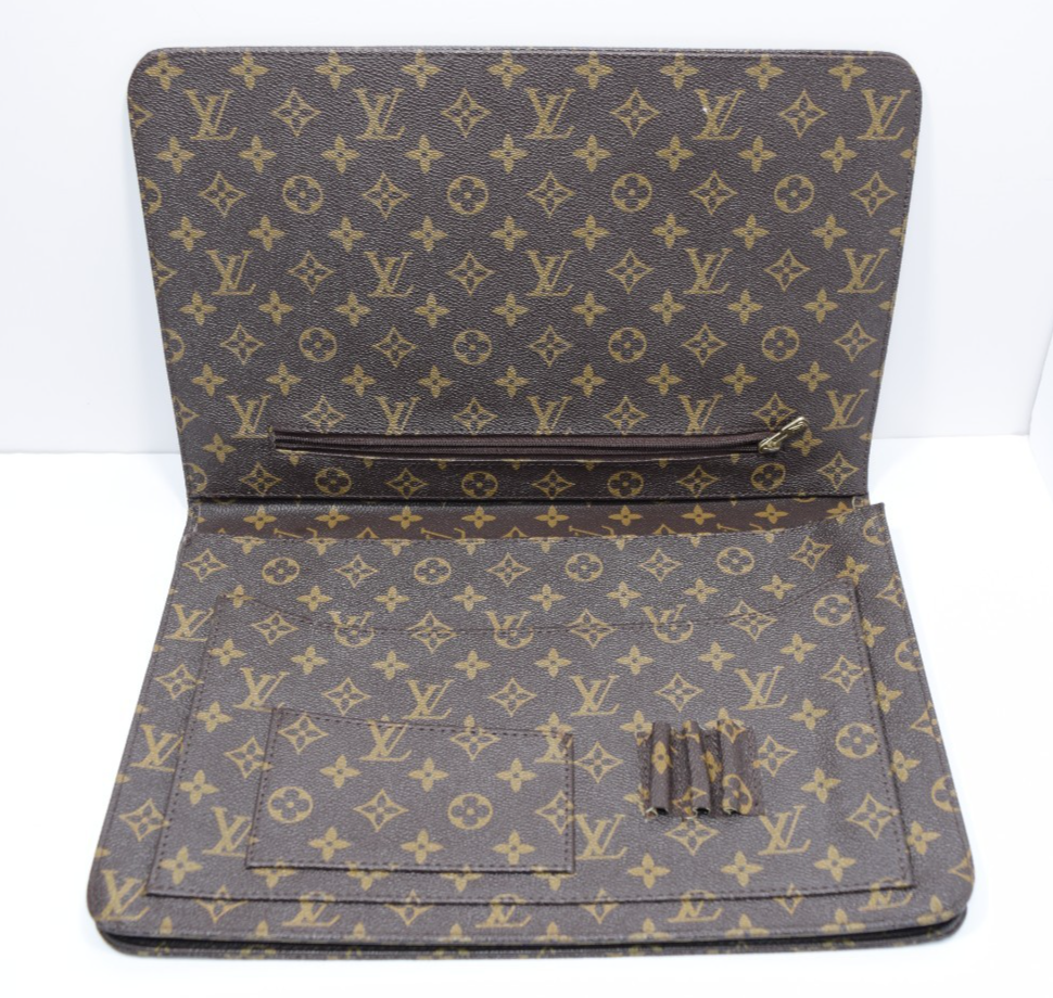 Louis Vuitton Monogram Briefcase Document Folding Portfolio Clutch Envelope #7