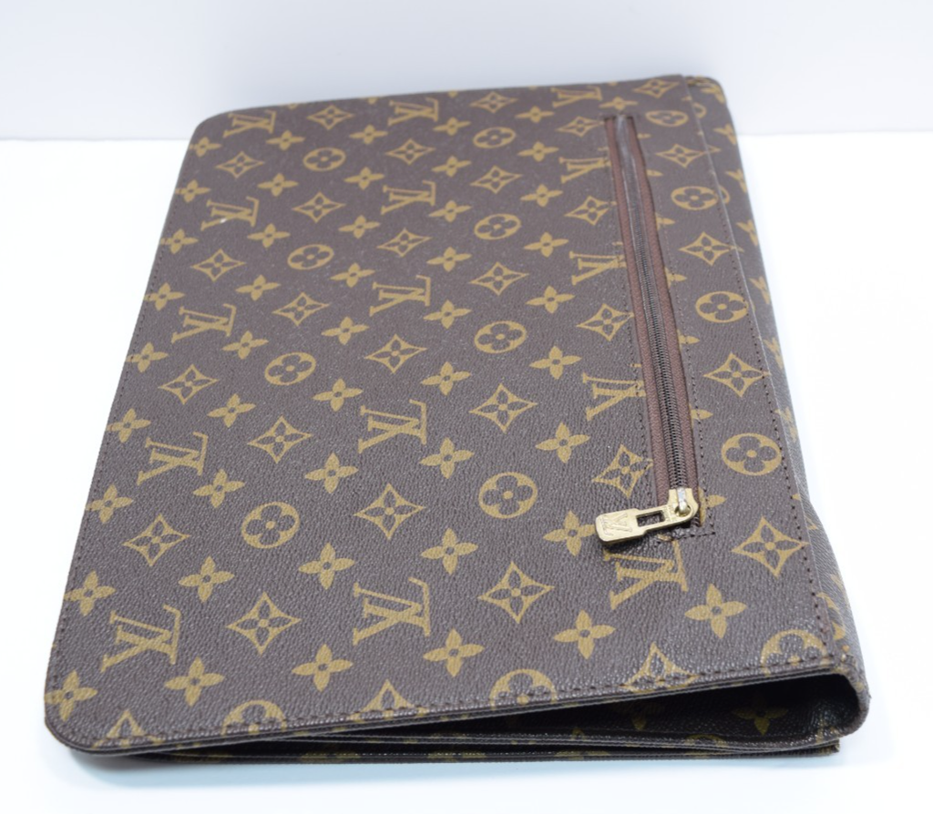Louis Vuitton Monogram Briefcase Document Folding Portfolio Clutch Envelope #8