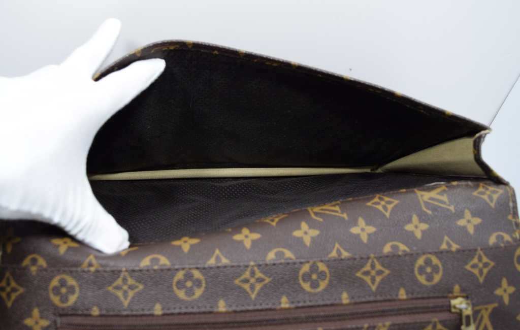 Louis Vuitton Monogram Briefcase Document Folding Portfolio Clutch Envelope #10