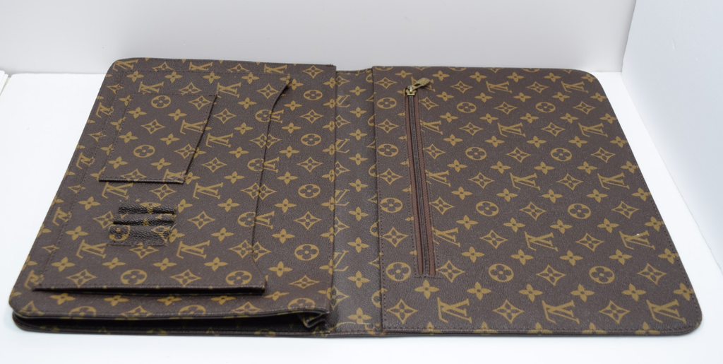 Louis Vuitton Monogram Briefcase Document Folding Portfolio Clutch Envelope #14