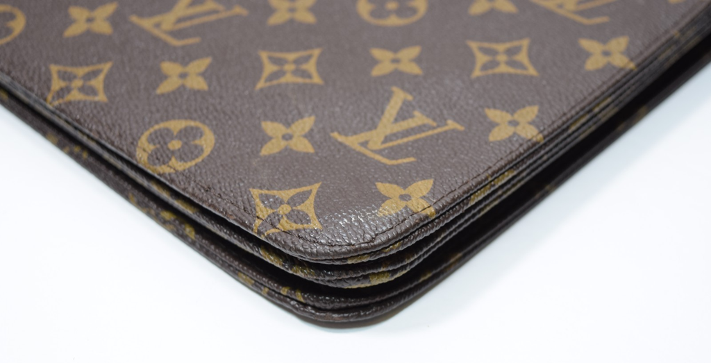 Louis Vuitton Monogram Briefcase Document Folding Portfolio Clutch Envelope #15