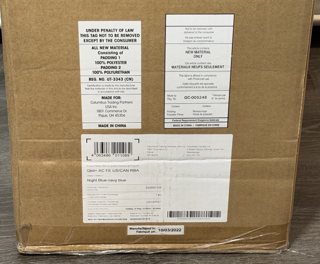 New GB Qbit+All City Compact Lightweight Travel Stroller, Night Blue OPEN BOX #3