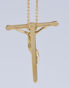 18K 750 Yellow Gold Tiffany & Co Elsa Peretti Spain Crucifix Pendant Necklace used