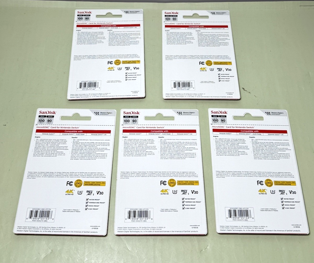 5 x SanDisk 128GB Class 10 -microSDXC Memory Card -New Sealed #1