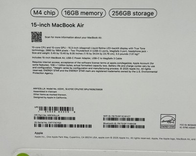 Apple MacBook Air 2025 15" M4 Chip 16GB RAM 256GB SSD Silver MW1G3LL/A -New #3