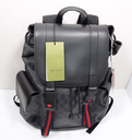 GUCCI 495563 GG Supreme Canvas Backpack Black Leather Trim Men's Bag used