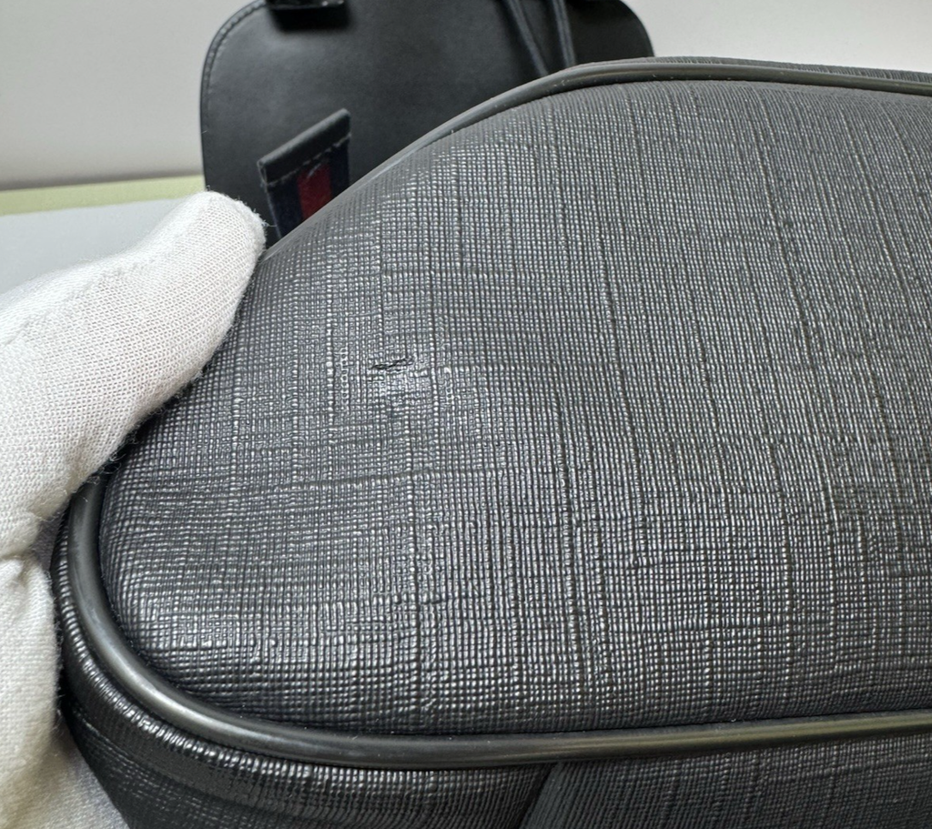 GUCCI 495563 GG Supreme Canvas Backpack Black Leather Trim Men's Bag #12